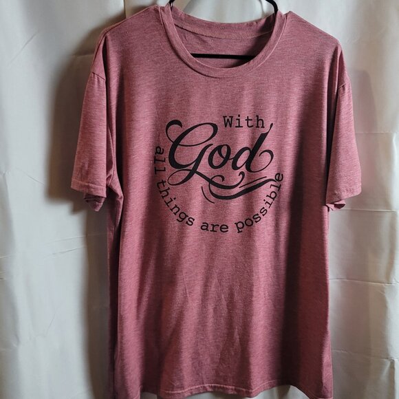 Religious With God all things are possible Women T Shirt Size XXL - Picture 1 of 4